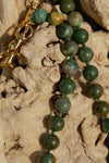 African jade classic strap with gold clasps