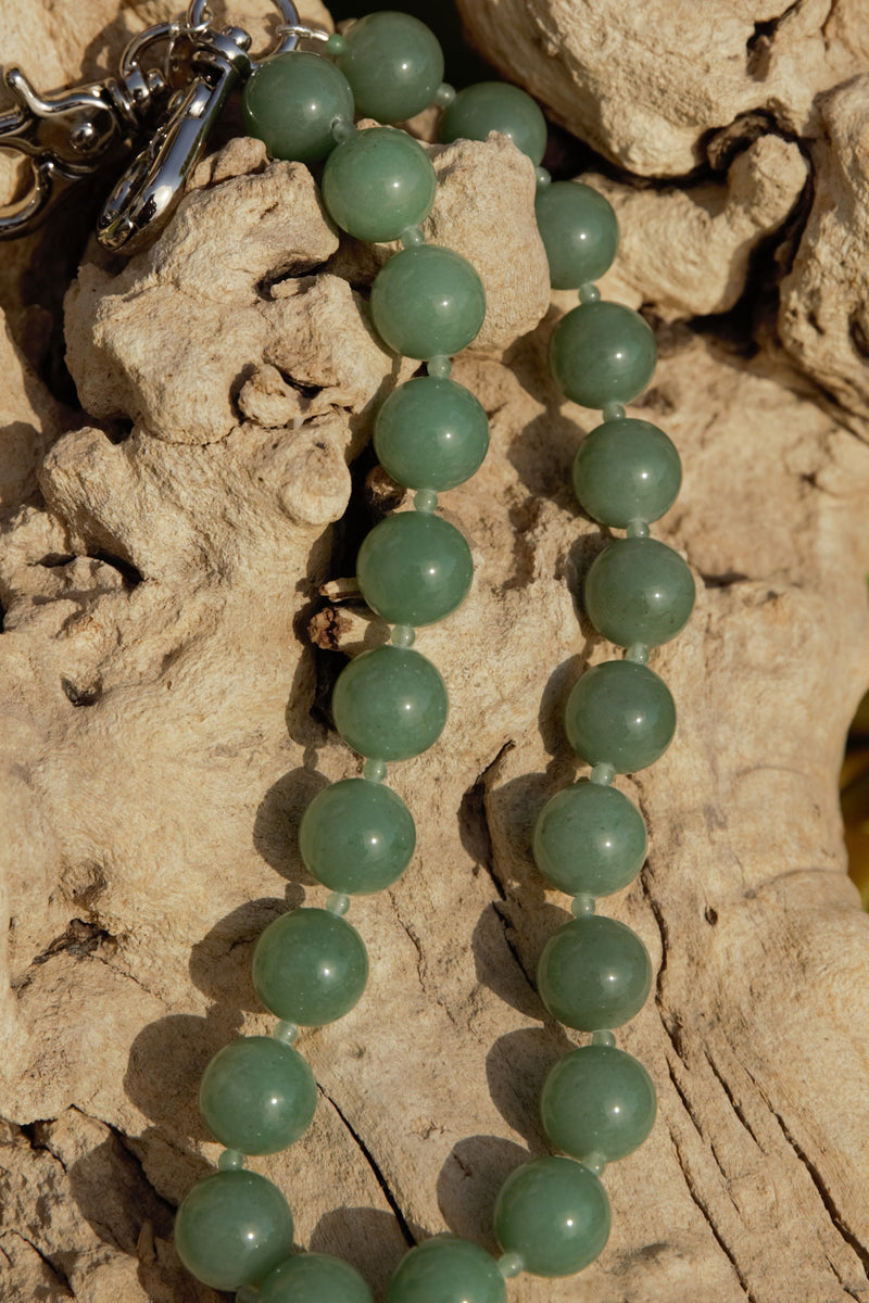 Aventurine with silver clasps