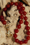 Carnelian classic strap with gold clasps